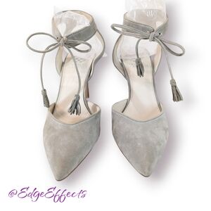 👡👡 HIGH HEELS Vince Camuto 8.5 Grey Tie Closed Toe Bomina
